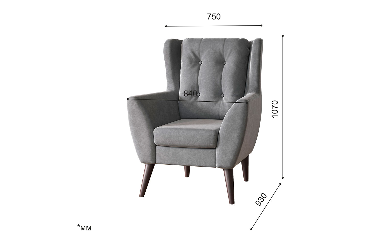 Мягкие кресла - изображение №10 "Кресло Ладога, Д1 (опоры: венге)"  на www.Angstrem-mebel.ru