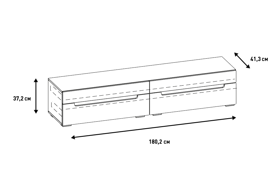 Тумбы под телевизор - изображение №10 "Тумба Анри под телевизор с выдвижными ящиками"  на www.Angstrem-mebel.ru