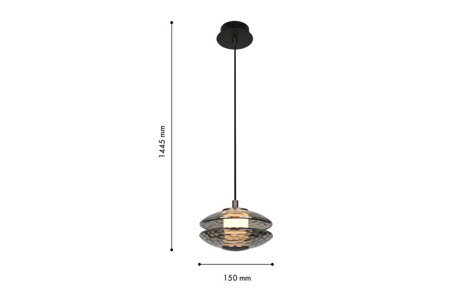 Подвесы - изображение №3 "Подвес Claros (чёрный) D150*H245/1445 LED*6W"  на www.Angstrem-mebel.ru