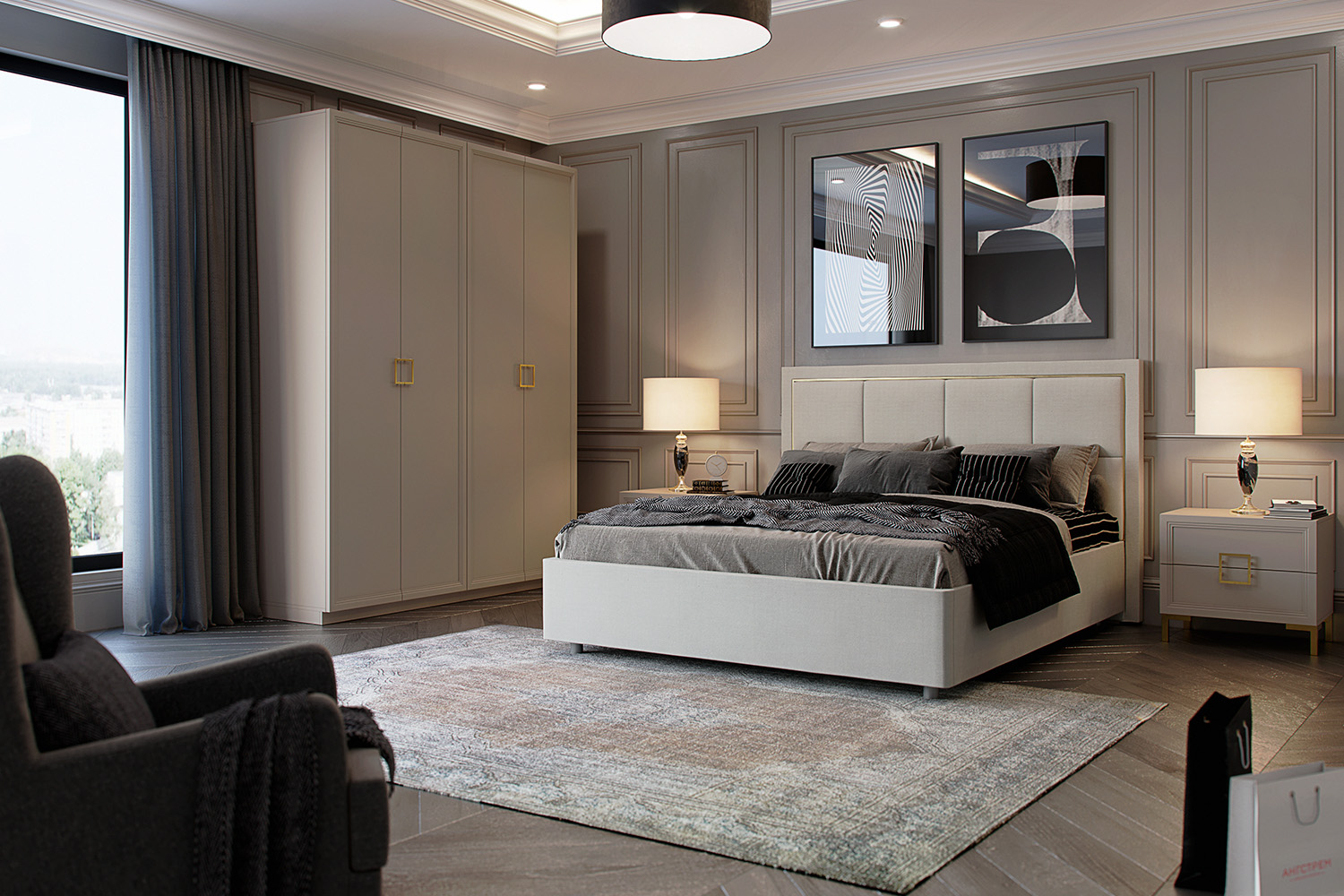 Шкафы платяные - изображение №5 "Шкаф Дольче с полками ДЛ-011.00 (1 комплект)"  на www.Angstrem-mebel.ru