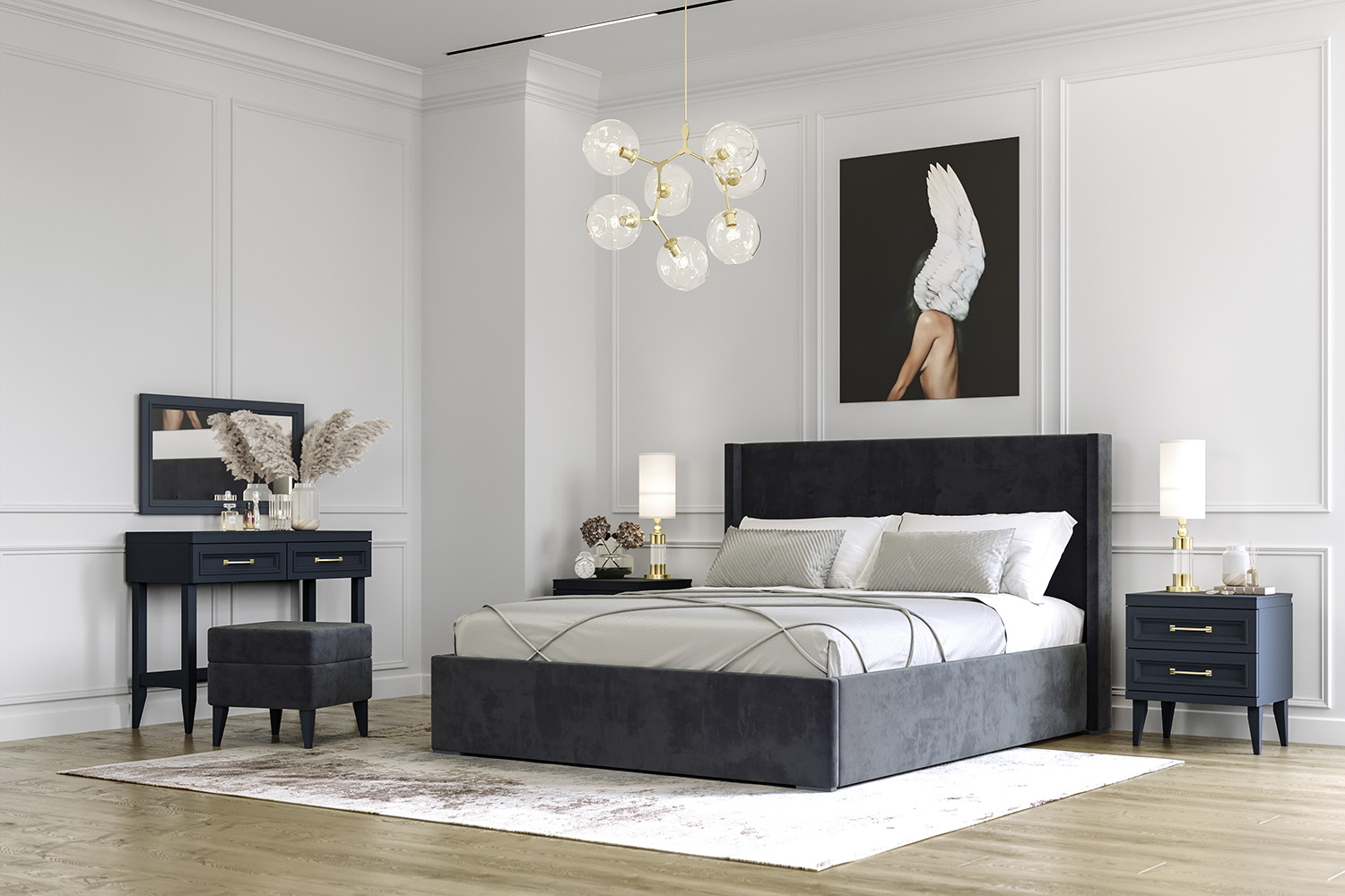 Туалетные столы - изображение №5 "Туалетный стол Орландо с 2-мя выдвижными ящиками"  на www.Angstrem-mebel.ru