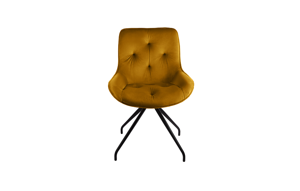 Кухонные стулья - изображение №5 "Стул-кресло Сити поворотный горчичный / опоры черные"  на www.Angstrem-mebel.ru