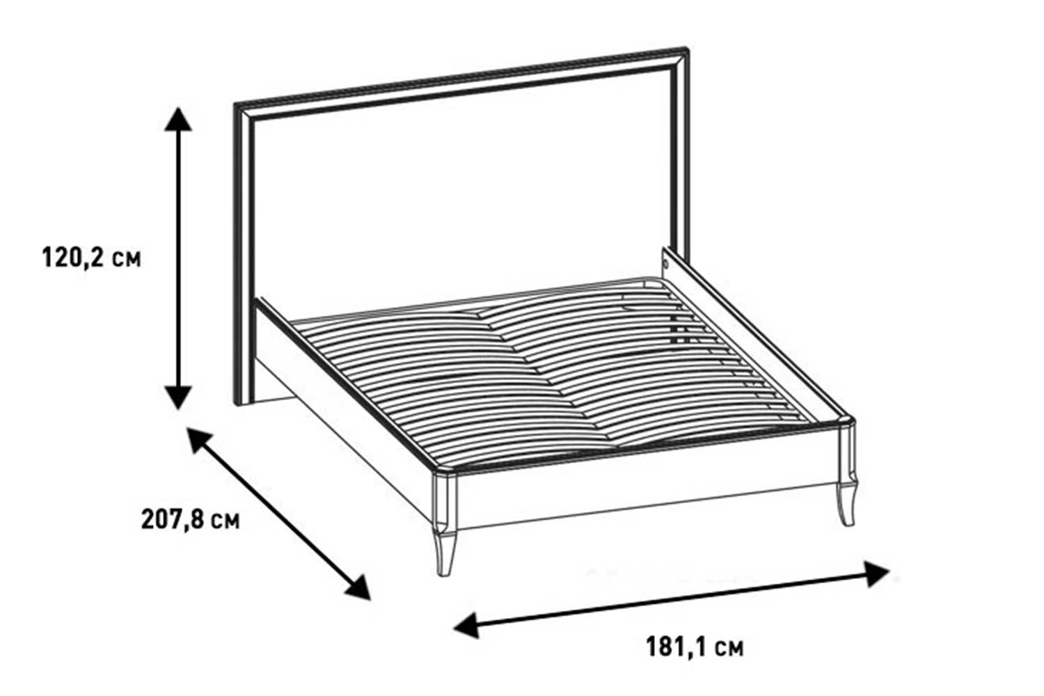 Двуспальные кровати - изображение №7 "Кровать Онтарио 160 х 200"  на www.Angstrem-mebel.ru