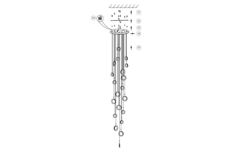 Люстры - изображение №6 "Потолочная люстра Jongleur D650*H215/3000 10*LED*7W + 10*LED*5W"  на www.Angstrem-mebel.ru