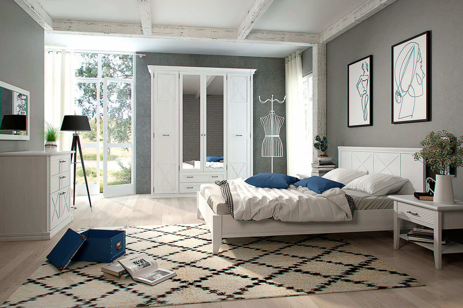 Комбинированные шкафы - изображение №5 "Шкаф Кантри"  на www.Angstrem-mebel.ru