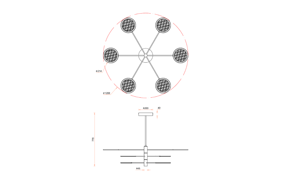 Люстры - изображение №6 "Потолочная люстра Imma (чёрный) D1200*H770 6*LED*9W"  на www.Angstrem-mebel.ru