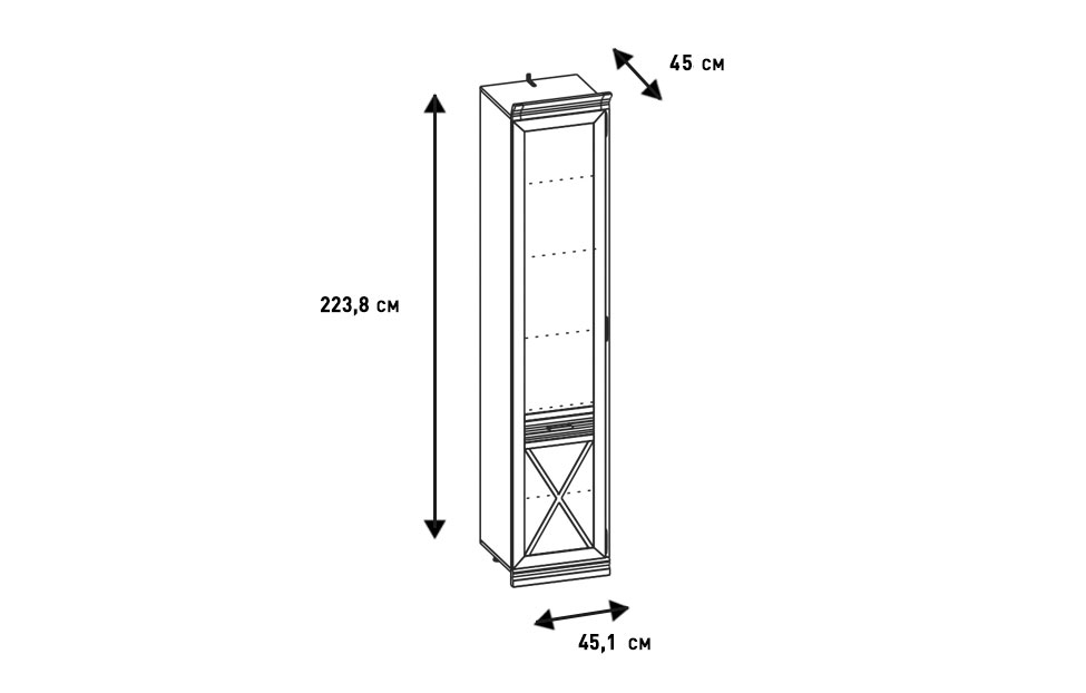 Шкафы-пеналы - изображение №6 "Шкаф Кантри (правый)"  на www.Angstrem-mebel.ru