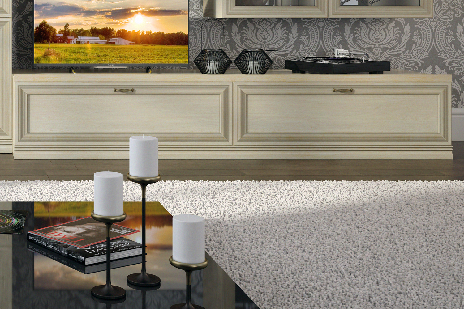 Тумбы под телевизор - изображение №3 "Тумба Адажио под телевизор с выдвижными ящиками"  на www.Angstrem-mebel.ru