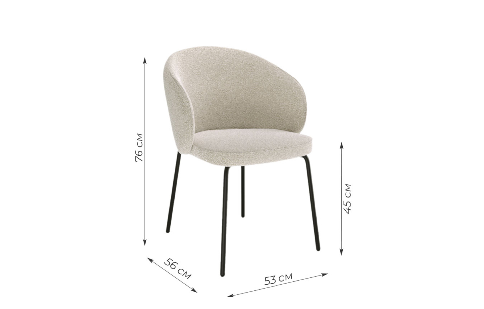 Кухонные стулья - изображение №4 "Стул Дега бежевый / опоры черные"  на www.Angstrem-mebel.ru