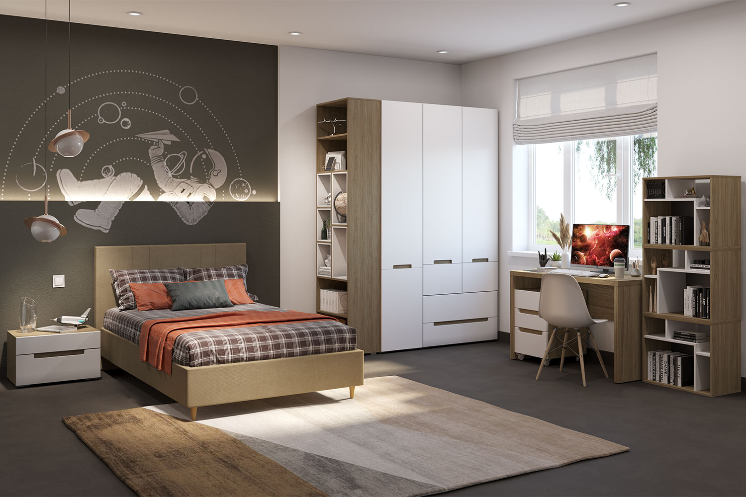 Стеллажи - изображение №4 "Стеллаж Анри Урбан с полками (правый) "  на www.Angstrem-mebel.ru