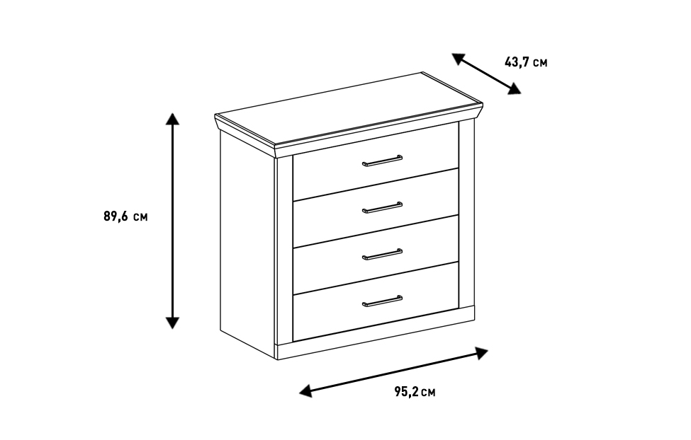 Комоды - изображение №8 "Комод Магнум с выдвижными ящиками"  на www.Angstrem-mebel.ru
