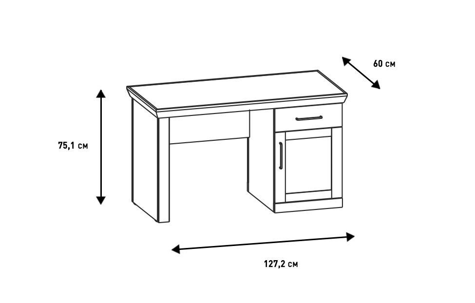 Письменные столы - изображение №8 "Письменный стол Магнум (левый)"  на www.Angstrem-mebel.ru