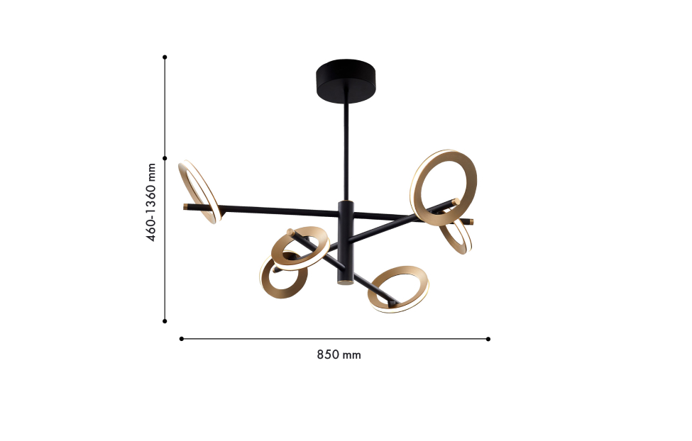 Люстры - изображение №3 "Потолочная люстра Jongleur D850*H460/1360 3*LED*7W + 3*LED*5W"  на www.Angstrem-mebel.ru