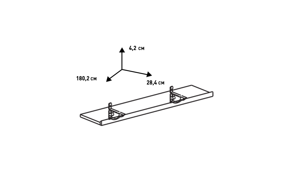 Полки - изображение №5 "Полка навесная Адажио"  на www.Angstrem-mebel.ru