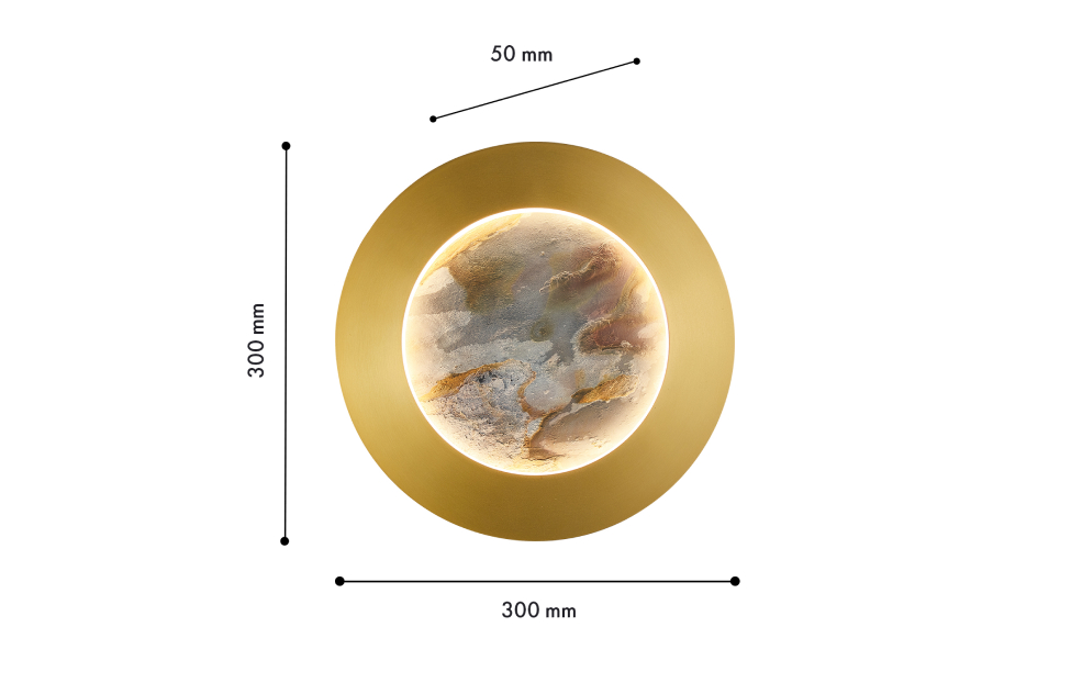 Бра - изображение №3 "Настенный светильник Lago (золото) D50*W300*H300 LED*24W"  на www.Angstrem-mebel.ru