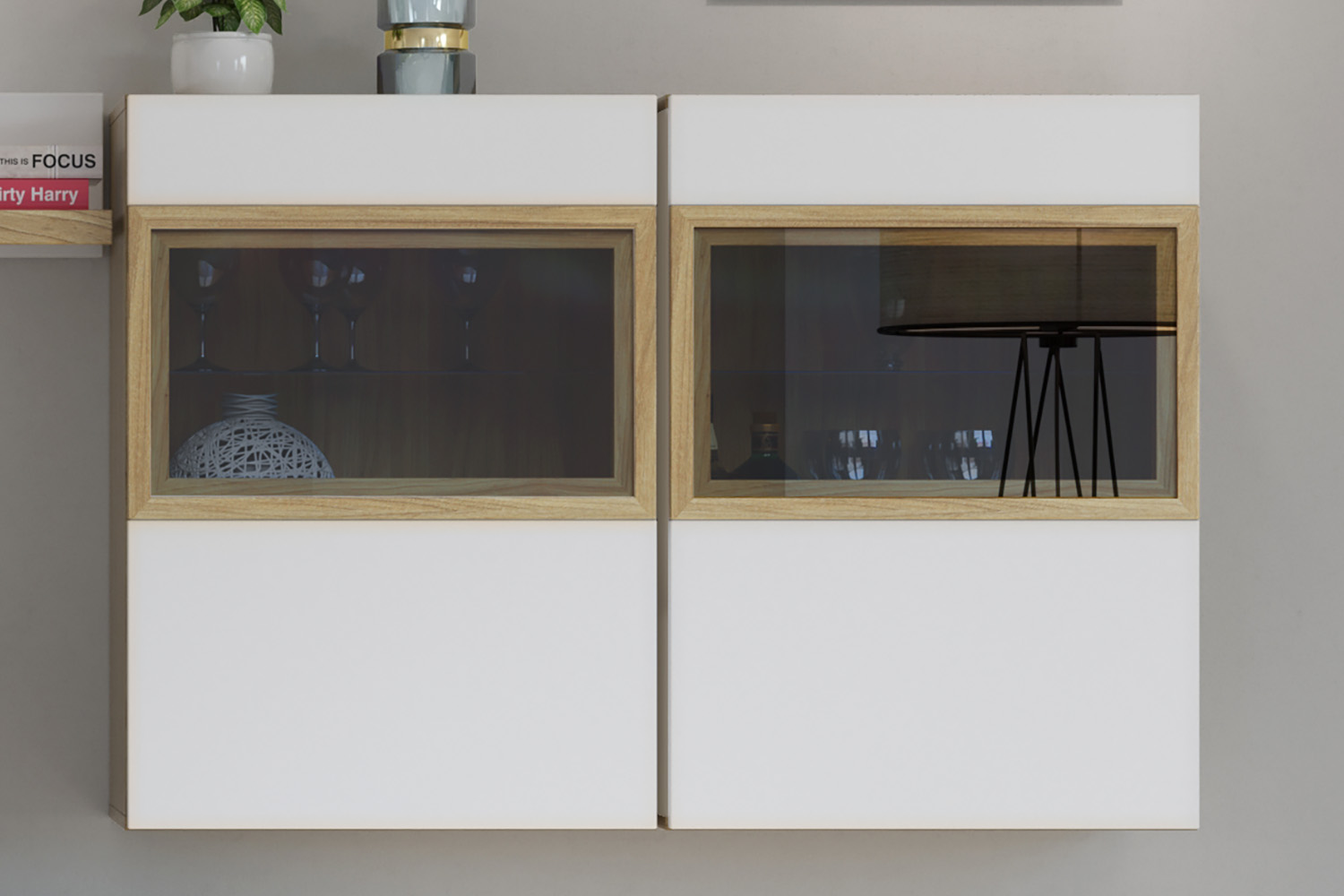 Навесные шкафчики - изображение №3 "Навесной шкаф Анри (левый) АН-411.04 Д1 (Н), Швейцарский вяз"  на www.Angstrem-mebel.ru