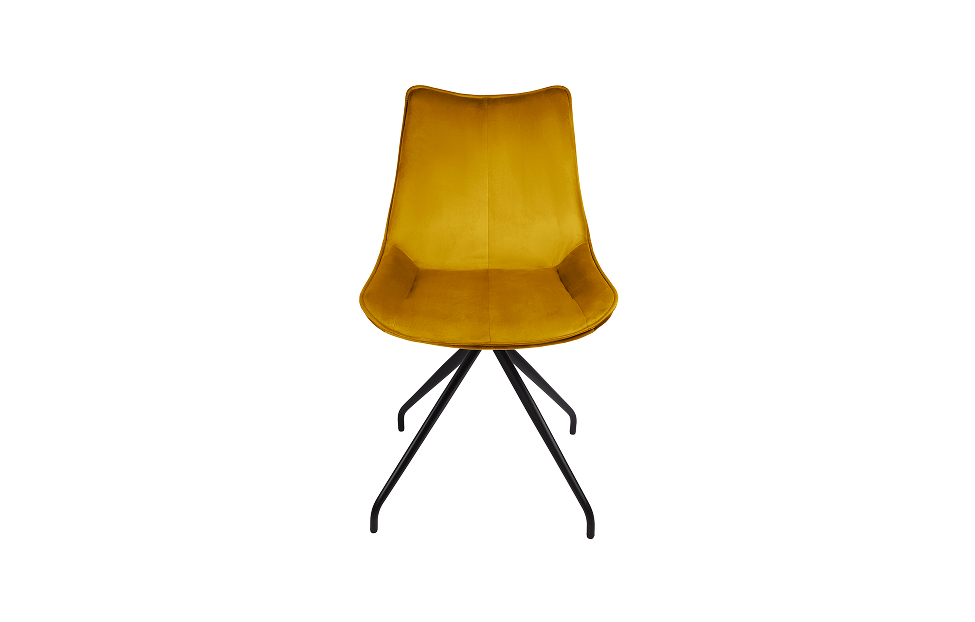 Кухонные стулья - изображение №5 "Стул Барса поворотный горчичный / опоры черные"  на www.Angstrem-mebel.ru