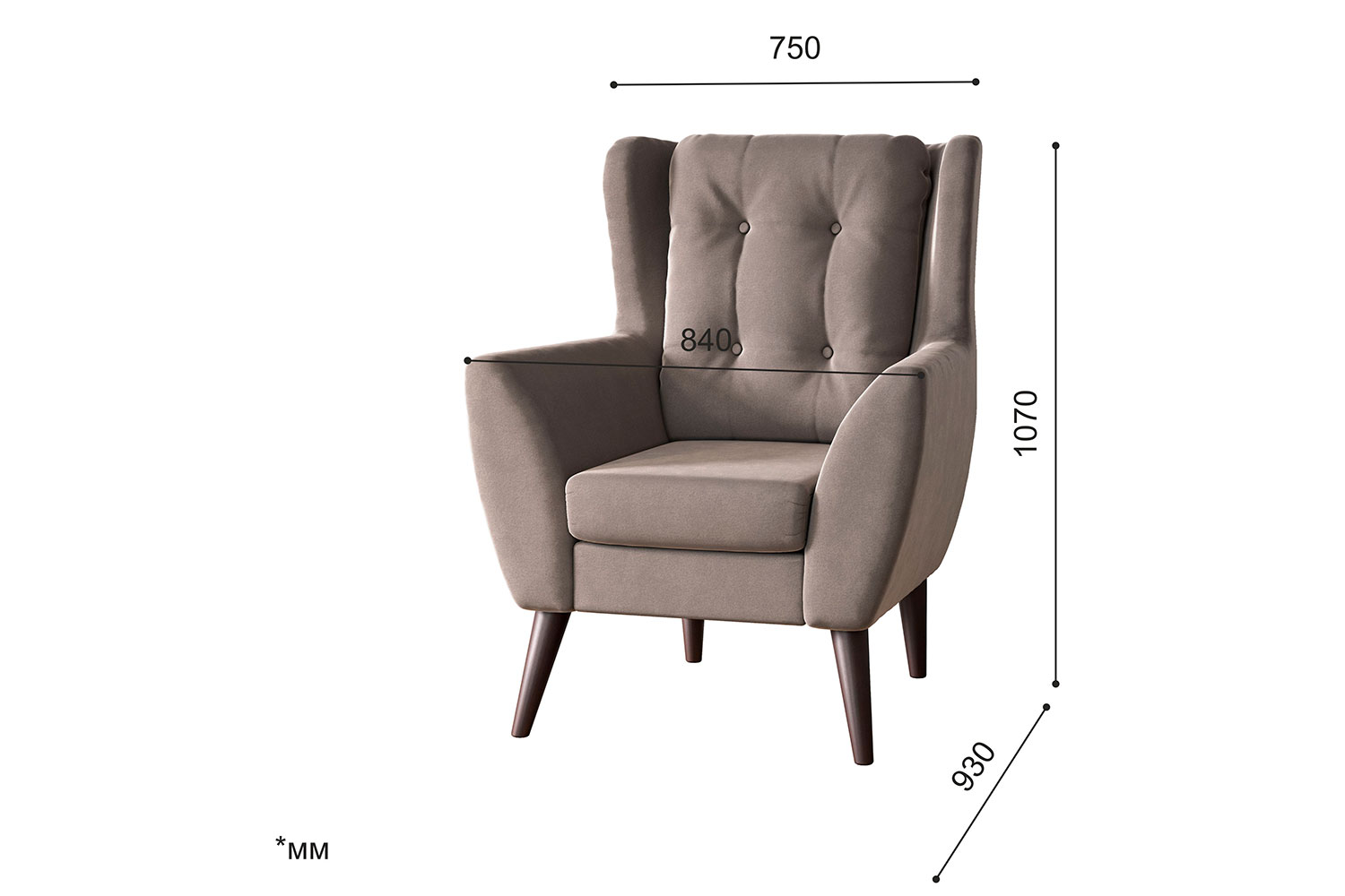 Мягкие кресла - изображение №9 "Кресло Ладога, Д4 (опоры: венге)"  на www.Angstrem-mebel.ru