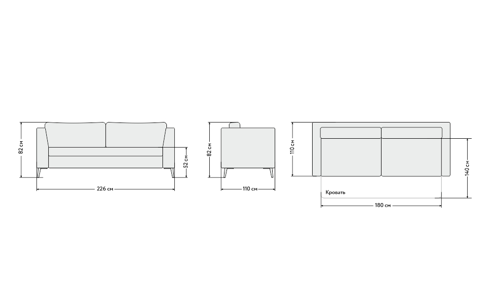 Диваны-кровати - изображение №4 "Диван Челси 3-местный, Д4"  на www.Angstrem-mebel.ru