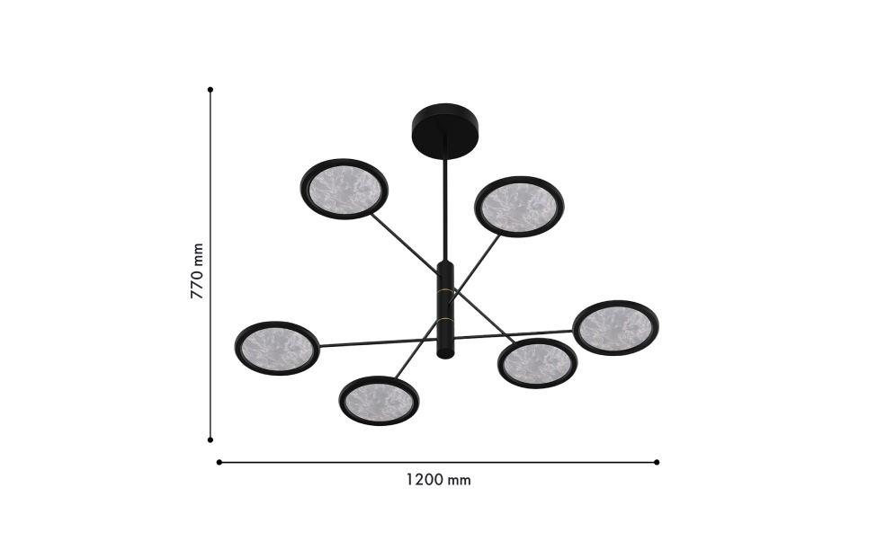 Люстры - изображение №3 "Потолочная люстра Imma (чёрный) D1200*H770 6*LED*9W"  на www.Angstrem-mebel.ru