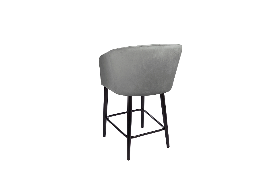 Барные стулья - изображение №4 "Кресло полубарное Леон серый / опоры черные"  на www.Angstrem-mebel.ru