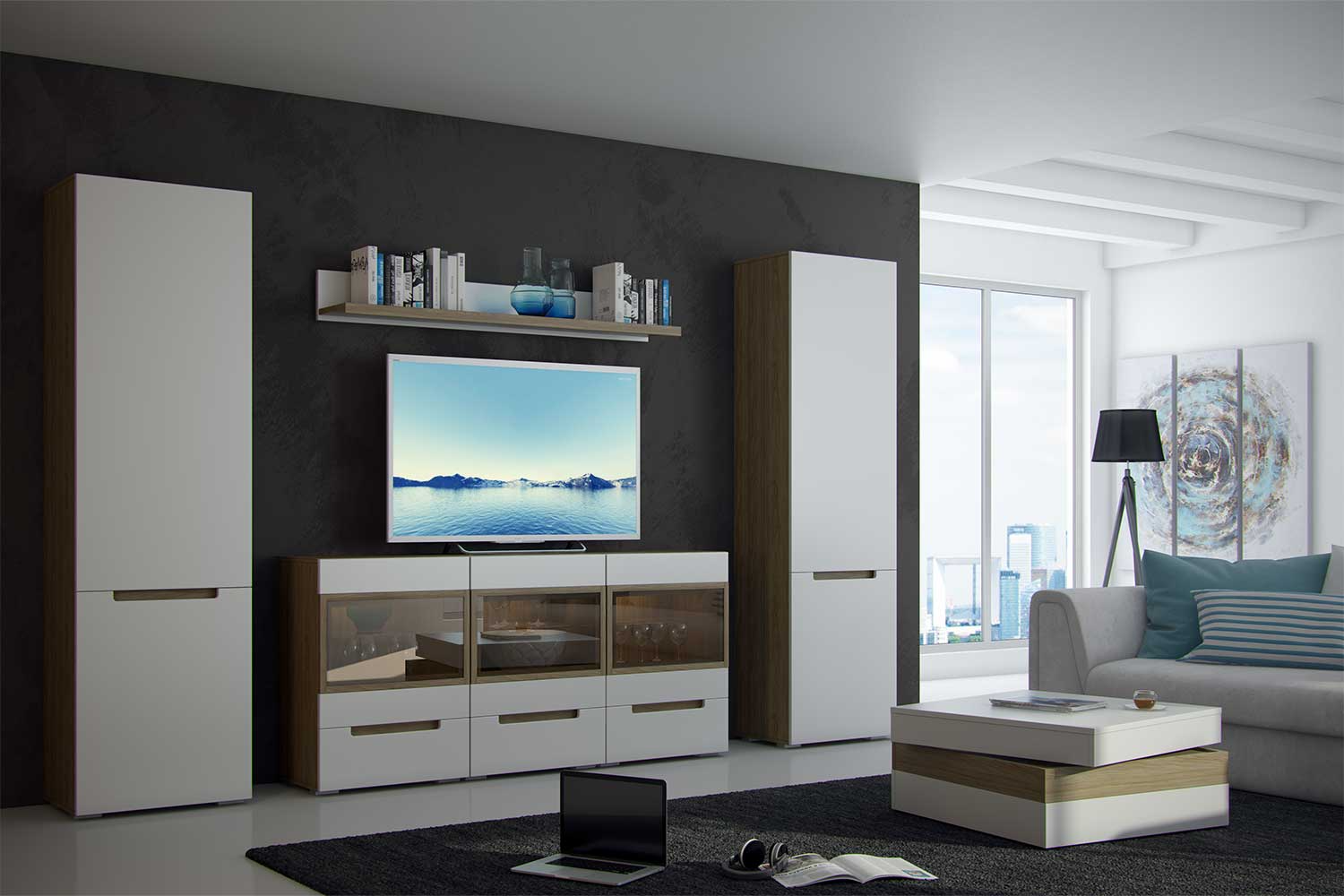 Шкафы-пеналы - изображение №6 "Шкаф Анри с полкой и евровешалкой"  на www.Angstrem-mebel.ru