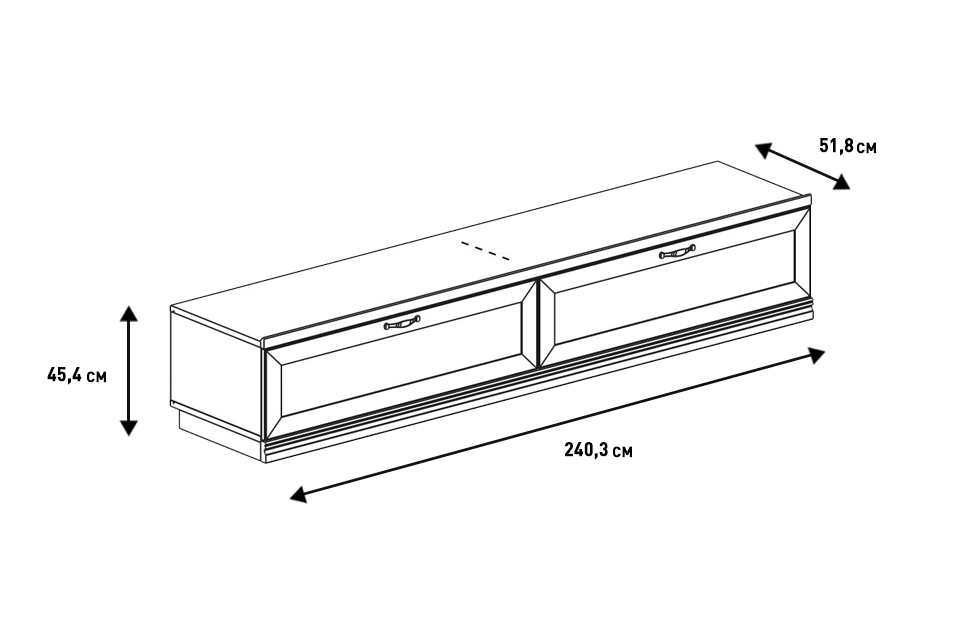 Тумбы под телевизор - изображение №7 "Тумба Адажио под телевизор с выдвижными ящиками"  на www.Angstrem-mebel.ru