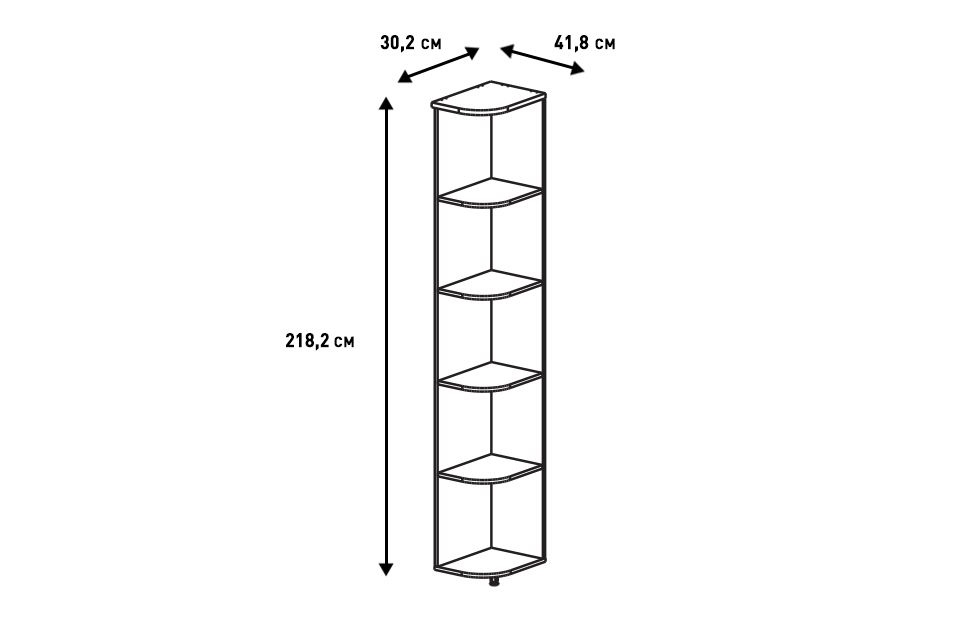 Стеллажи - изображение №6 "Стеллаж Адажио с полками"  на www.Angstrem-mebel.ru