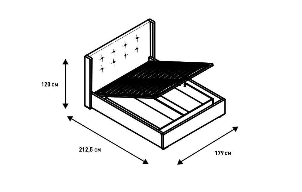 Двуспальные кровати - изображение №11 "Кровать Орландо 160 х 200 см с подъёмным механизмом"  на www.Angstrem-mebel.ru