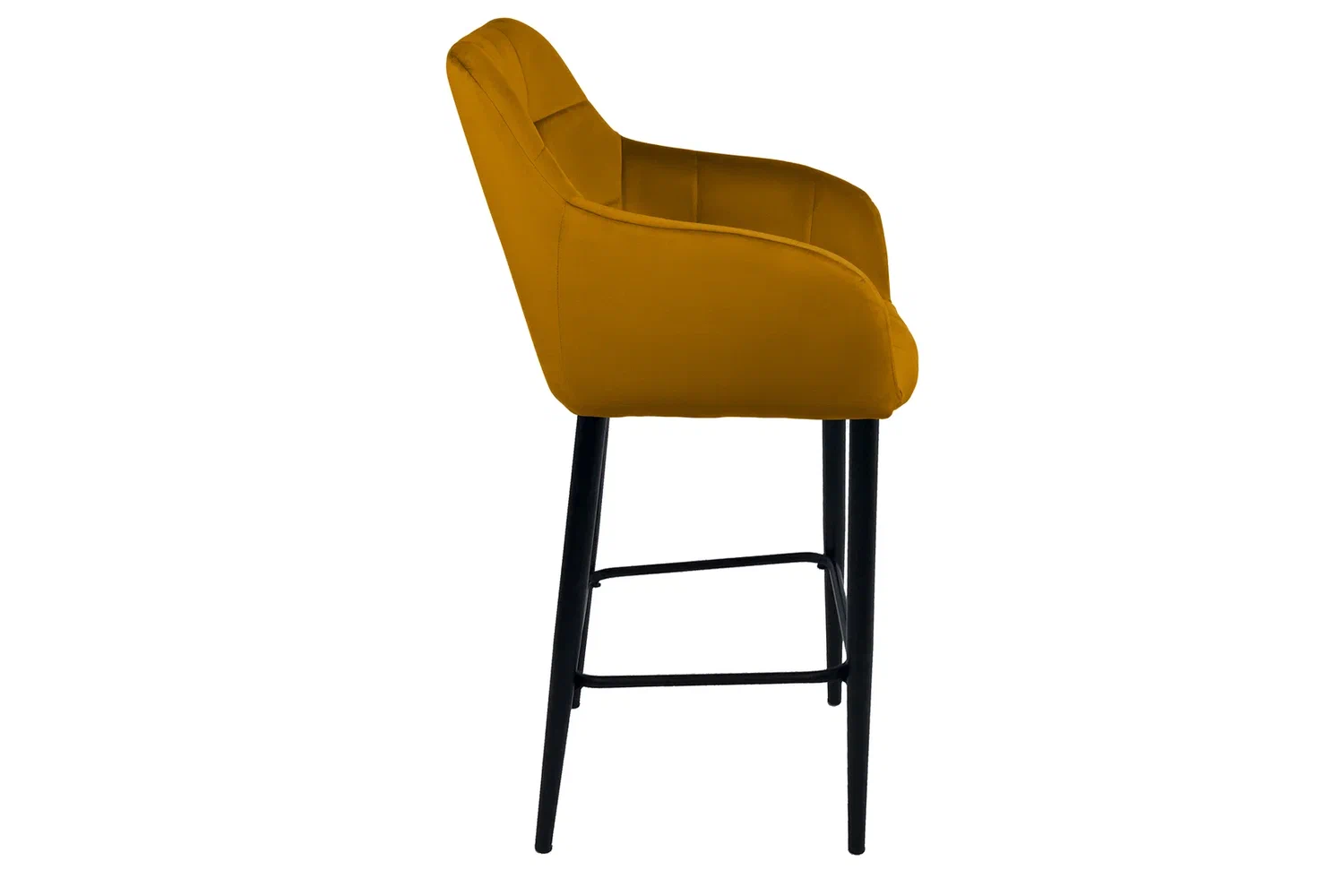 Стулья - изображение №4 "Кресло барное Отэм горчичный / опоры черные"  на www.Angstrem-mebel.ru