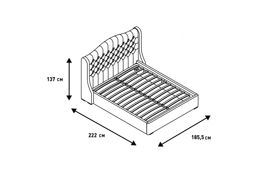 Двуспальные кровати - изображение №8 "Кровать Орнелла 160 х 200"  на www.Angstrem-mebel.ru