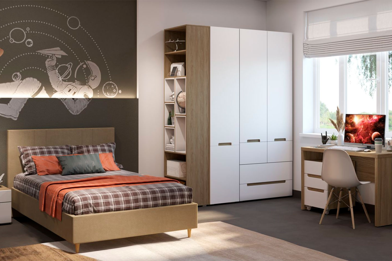 Стеллажи - изображение №3 "Стеллаж Анри с полками"  на www.Angstrem-mebel.ru