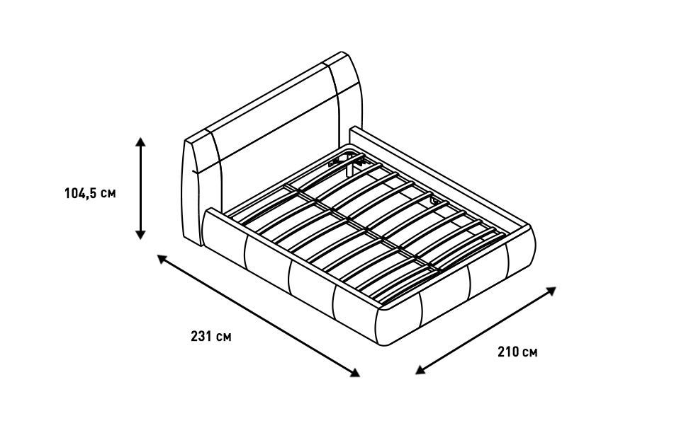 Двуспальные кровати - изображение №9 "Мягкая кровать Анри 180 х 200"  на www.Angstrem-mebel.ru