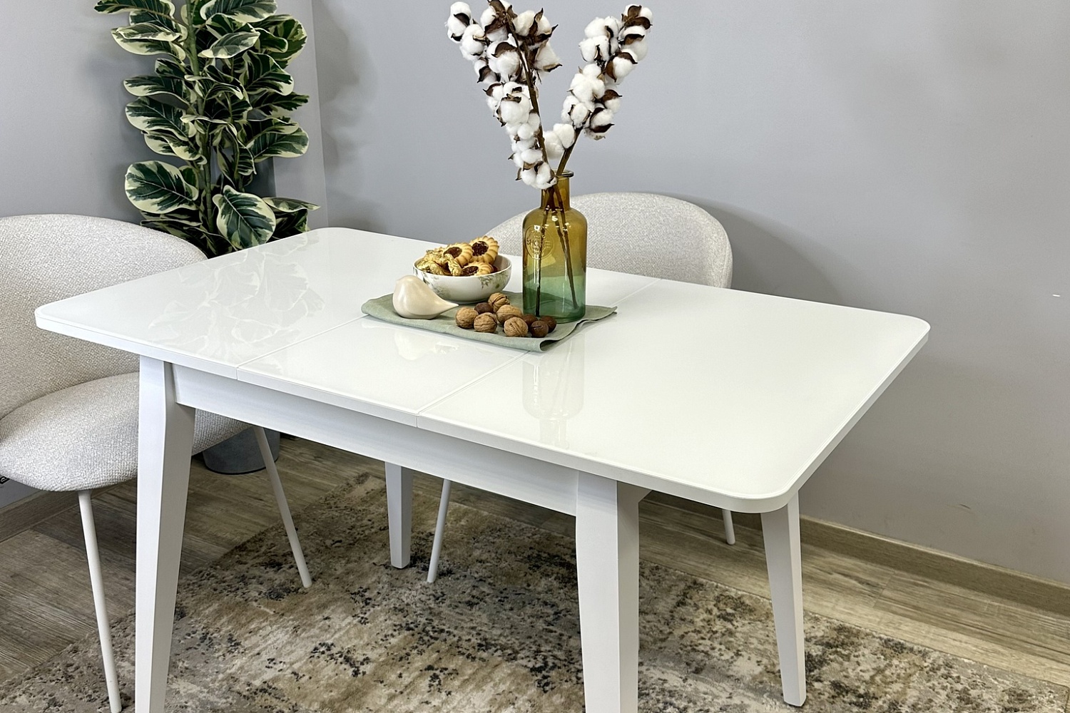 Обеденные столы - изображение №10 "Стол обеденный Орпен опоры белый/столешница белый глянец"  на www.Angstrem-mebel.ru