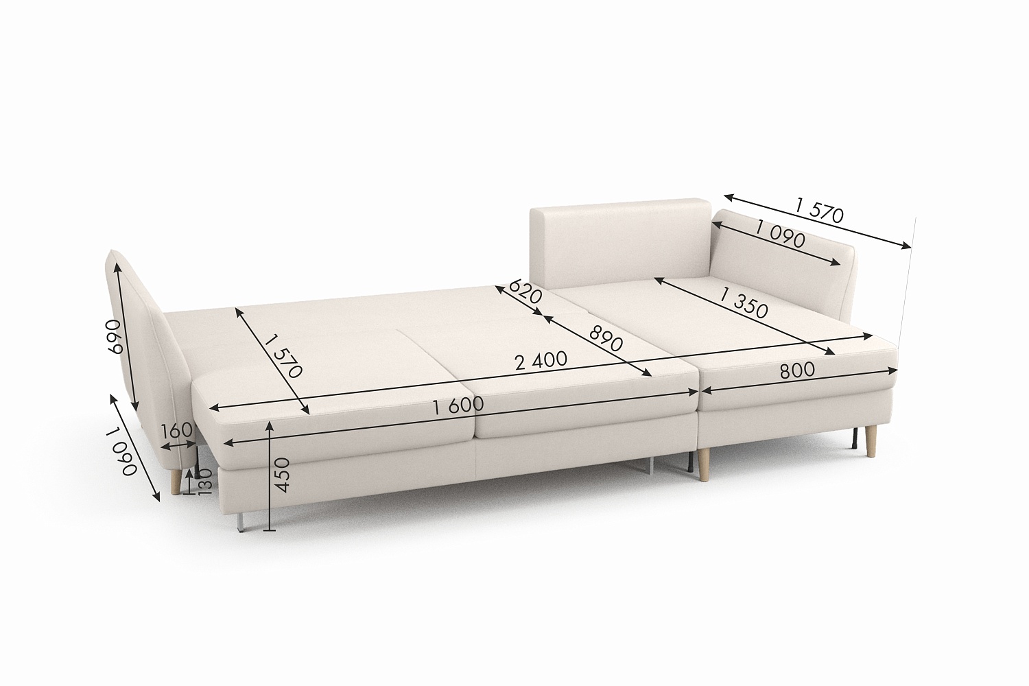 Угловые диваны - изображение №10 "Диван АННИКА NEW 3-х местный с оттоманкой "  на www.Angstrem-mebel.ru