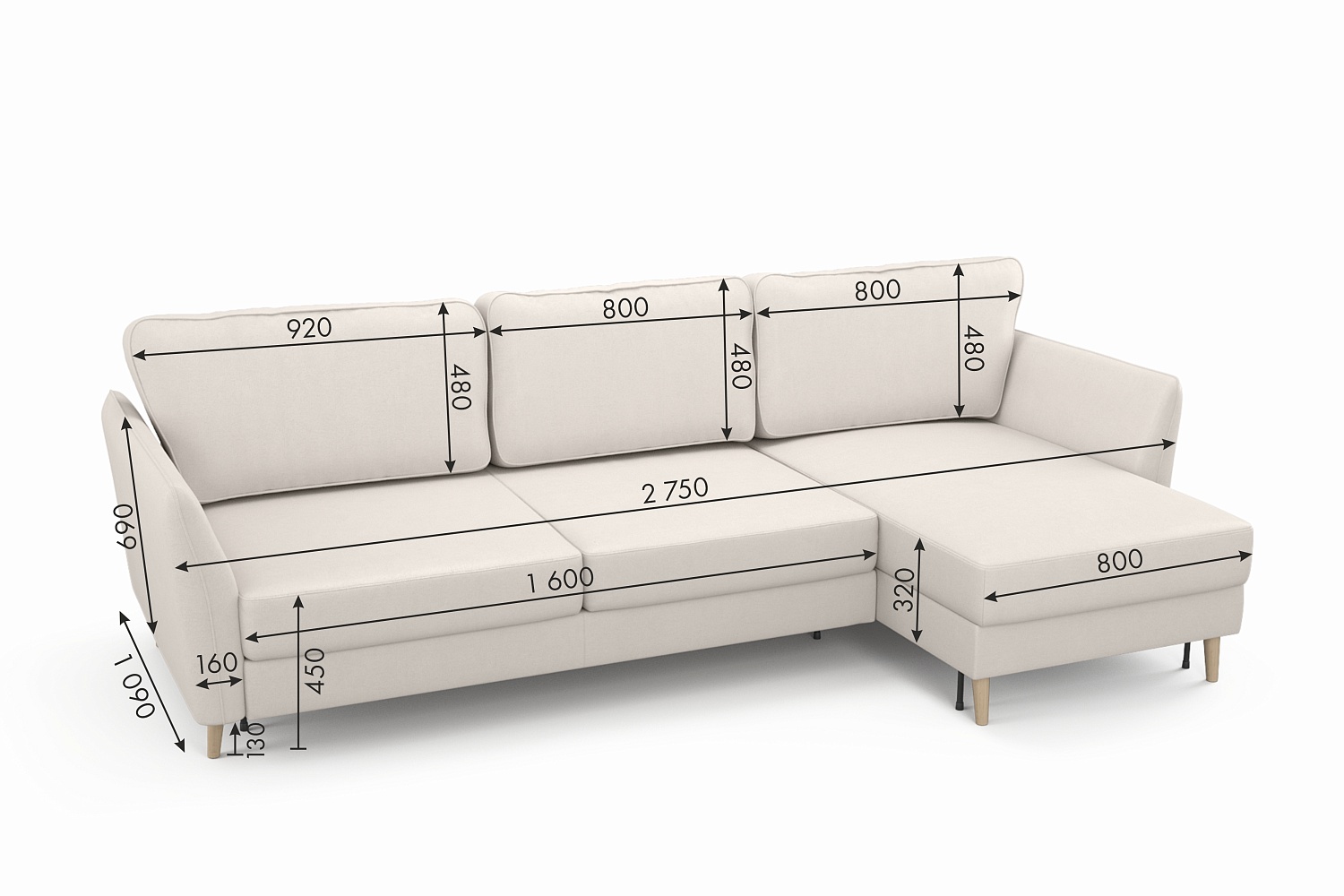 Угловые диваны - изображение №11 "Диван АННИКА NEW 3-х местный с оттоманкой "  на www.Angstrem-mebel.ru